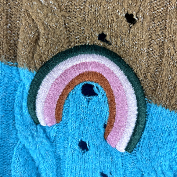 Torrid Henley Sweater Womens 3X Striped Embroidery V Neck Soft Cozy Colorful - Picture 5 of 15